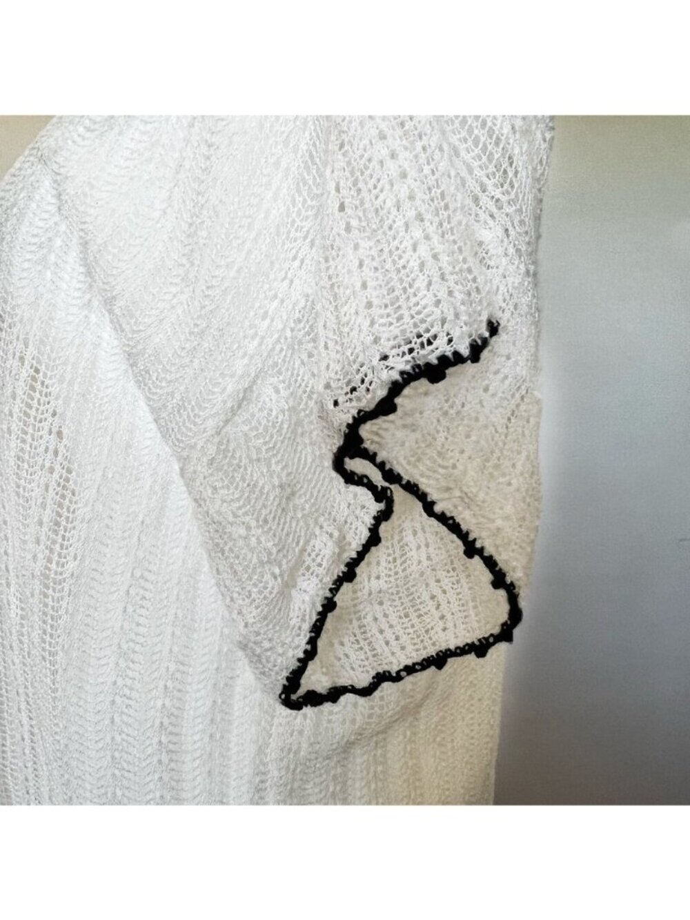 Minnie Rose Sheer Crochet Top Boho Fairy Cottagecore Tie Front Festival Layering - Picture 7 of 12